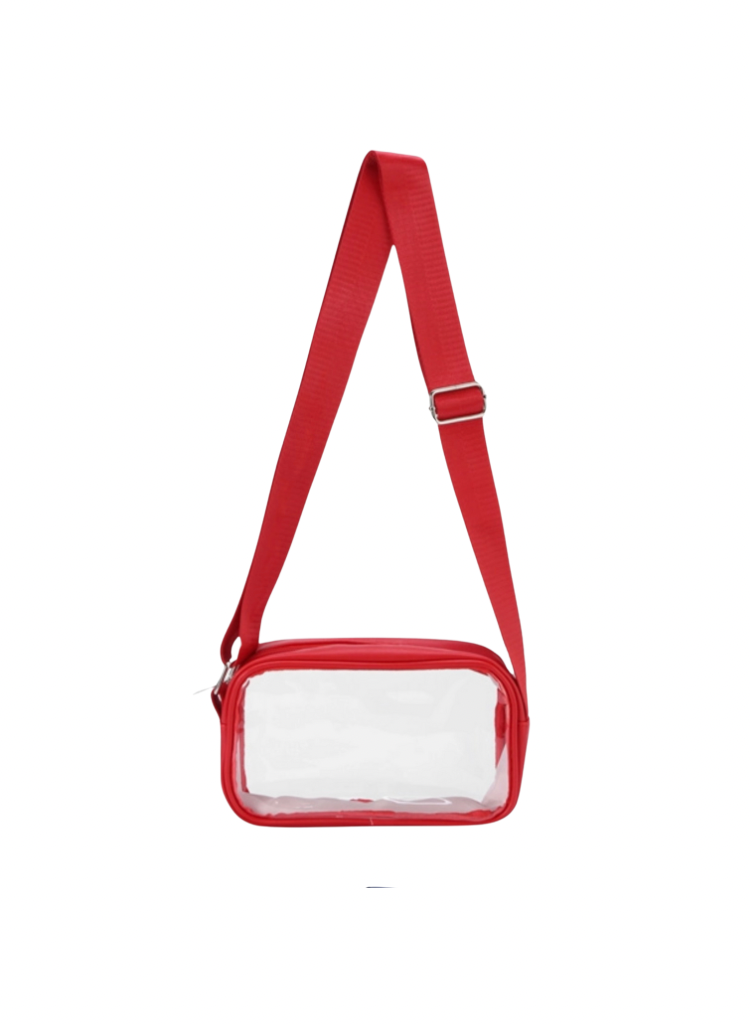 Red Trim Clear Stadium Bag