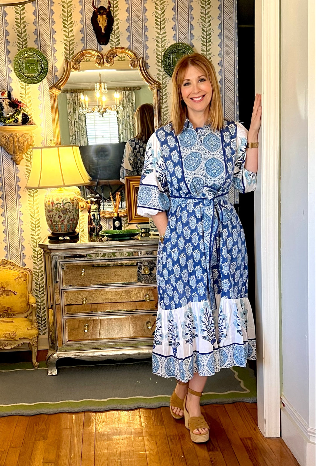 block print dress Printed Clever Girl Hand wash separately in cold water KALI MINI DRESS - BLOCK