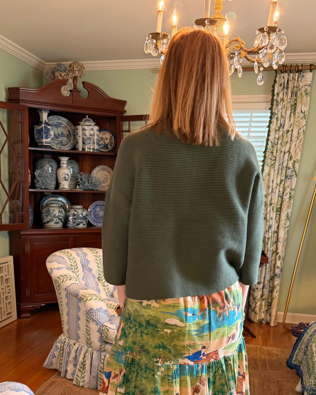 Corbett Mock Neck Sweater in Green
