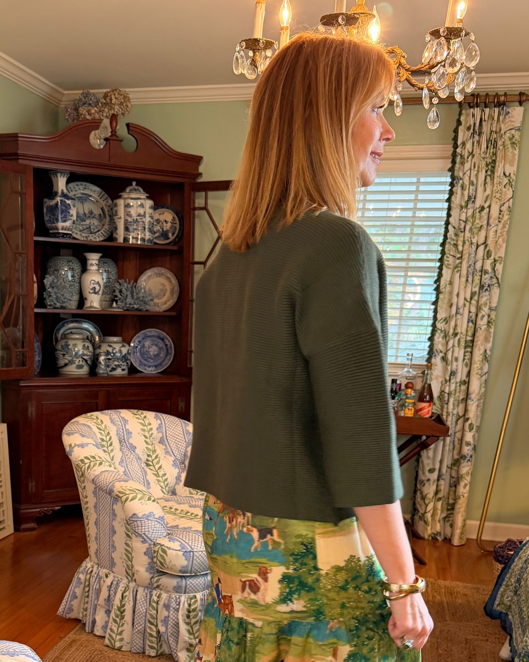 Corbett Mock Neck Sweater in Green