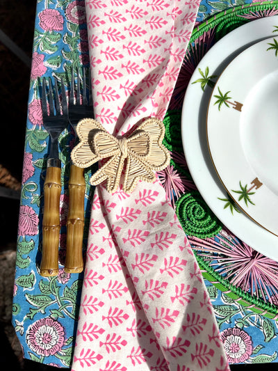 Raffia Bow Napkin Rings