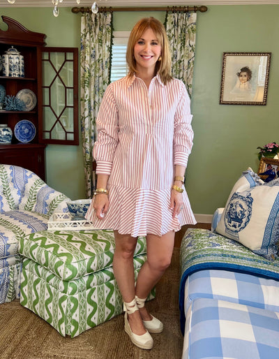 Chesapeake Stripe Mini Dress in Pink