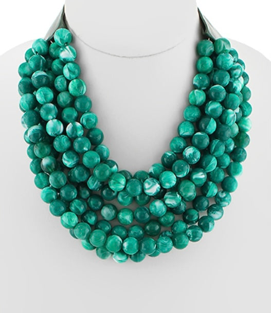 Layered Bead Necklace in Jade