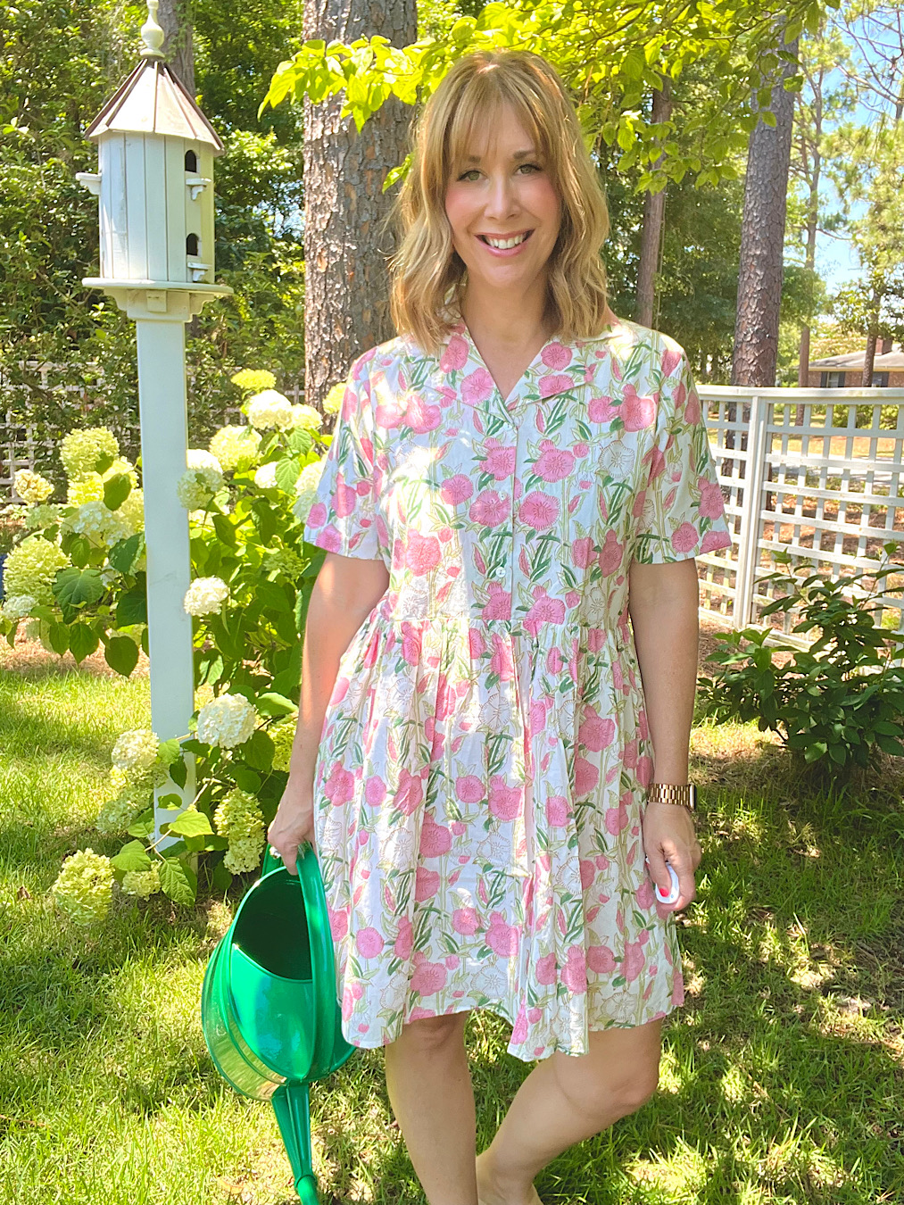 St. Simons Block Print Swing Dress