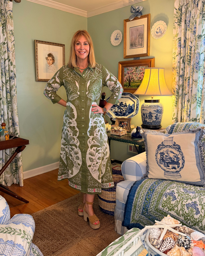Tory Floral Midi Dress in Green |  Dress - Miss Madigan | Women&