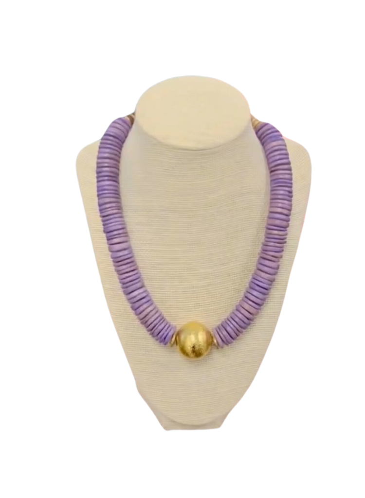 Classic Beaded Necklace in Purple