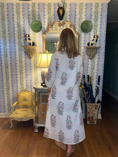 Kensington Blockprint Midi Dress in Floral