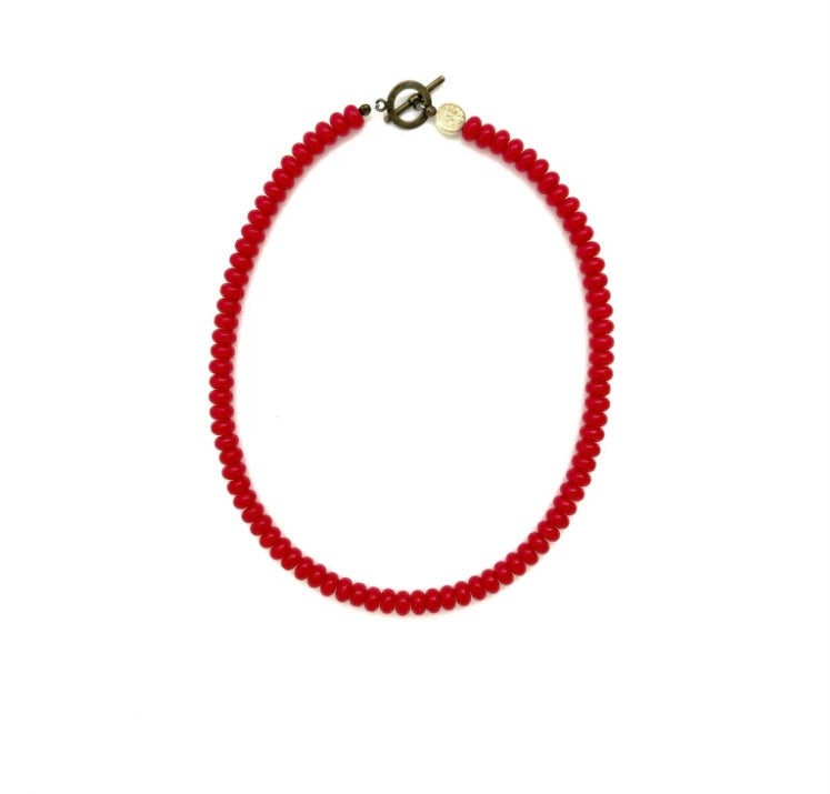 Red Glass Beaded Necklace