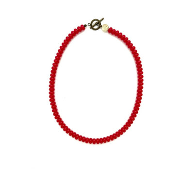 Red Glass Beaded Necklace