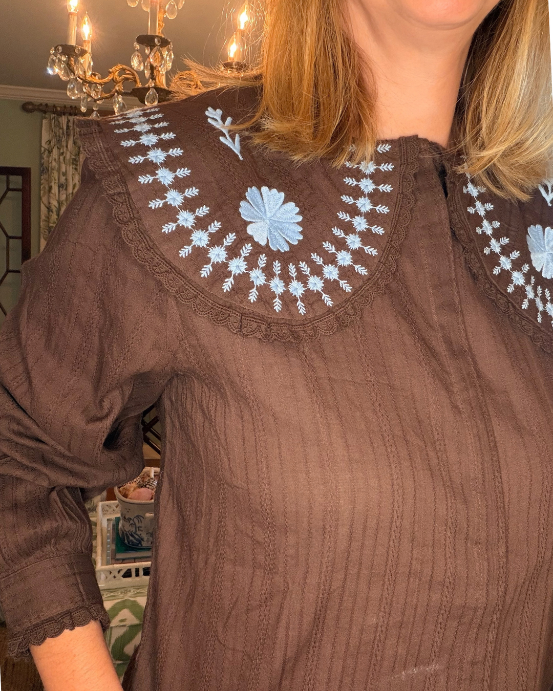 Paloma Embroidered Collar Blouse |  Shirts &amp; Tops - Miss Madigan | Women&