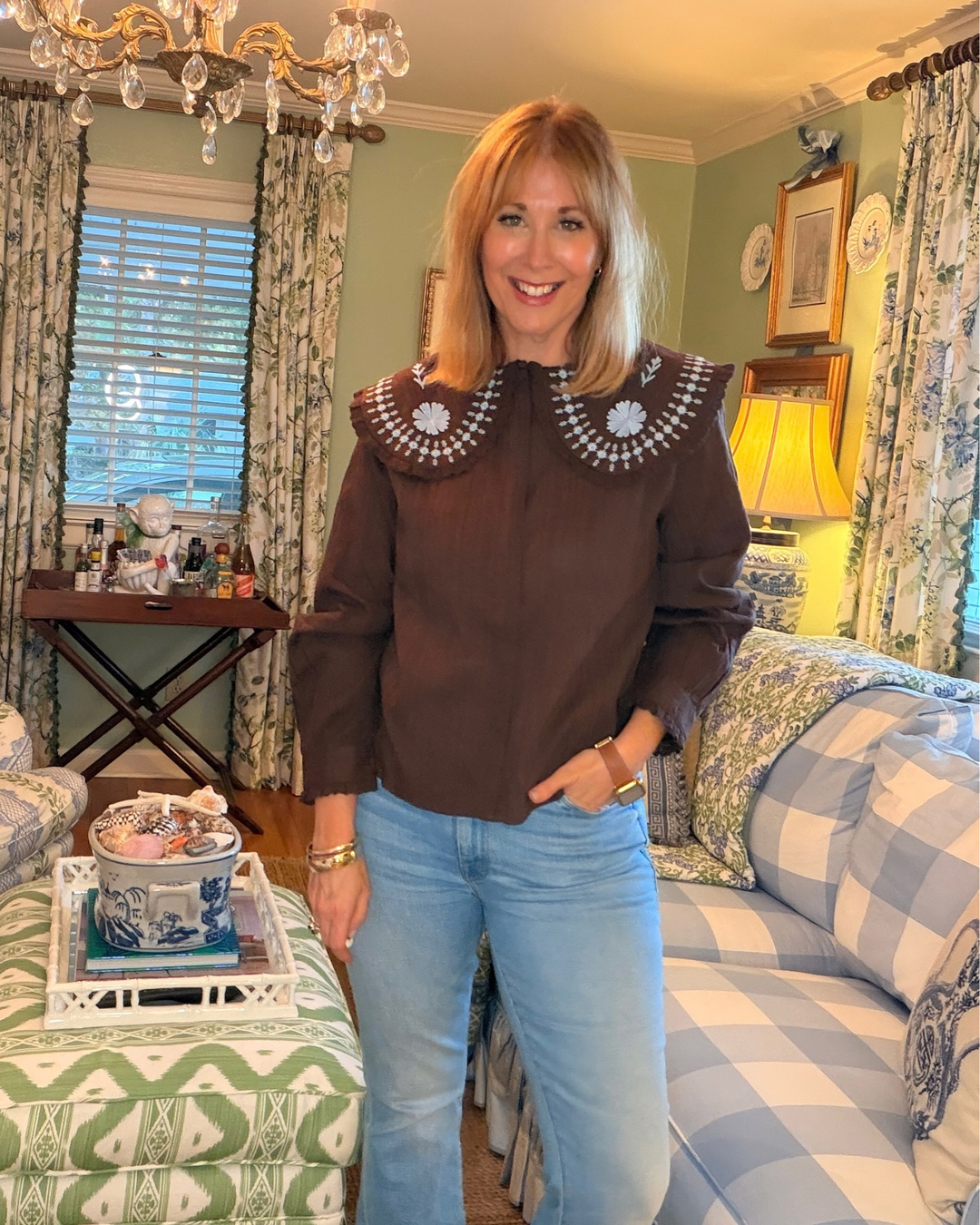 Paloma Embroidered Collar Blouse |  Shirts &amp; Tops - Miss Madigan | Women&
