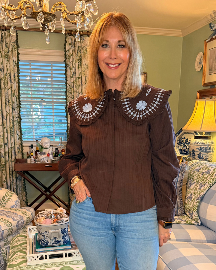 Paloma Embroidered Collar Blouse |  Shirts &amp; Tops - Miss Madigan | Women&