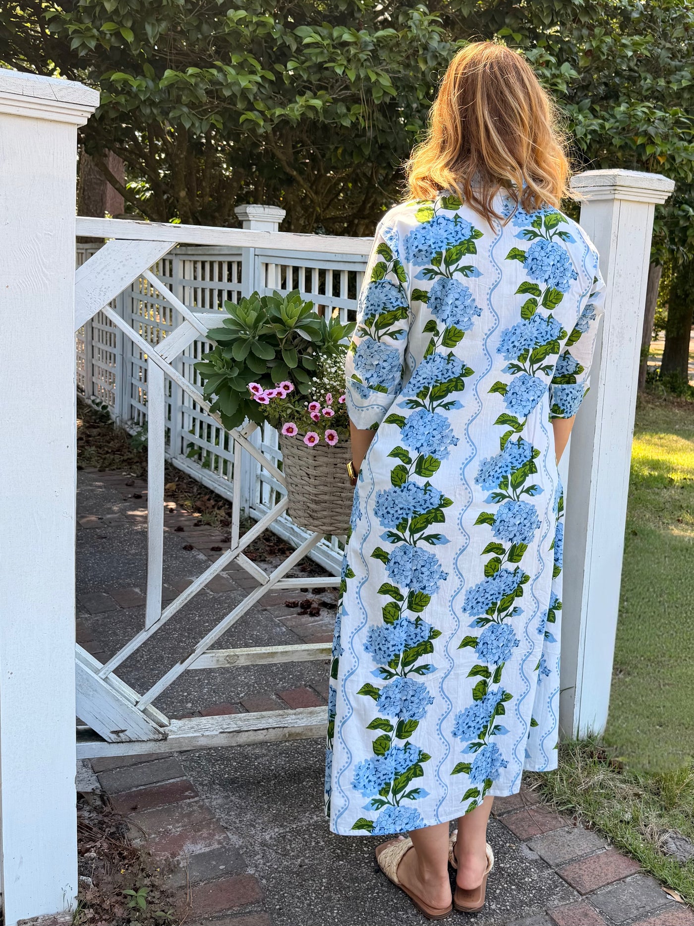 Hydrangea Block Print Midi Dress | Dresses