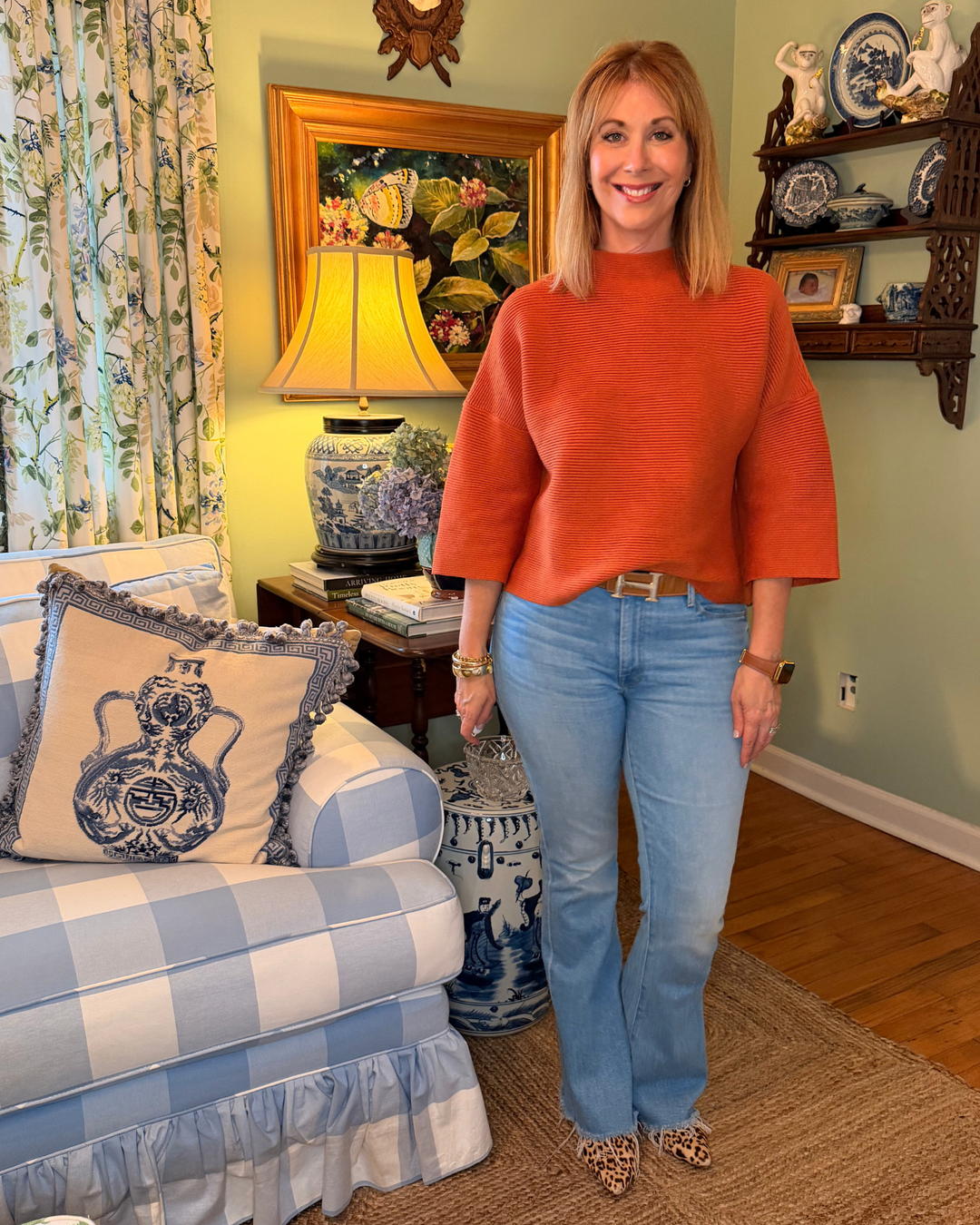Corbett Mock Neck Sweater in Pumpkin |  Sweater - Miss Madigan | Women&