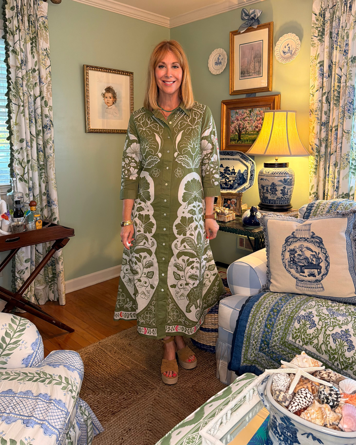 Tory Floral Midi Dress in Green |  Dress - Miss Madigan | Women&