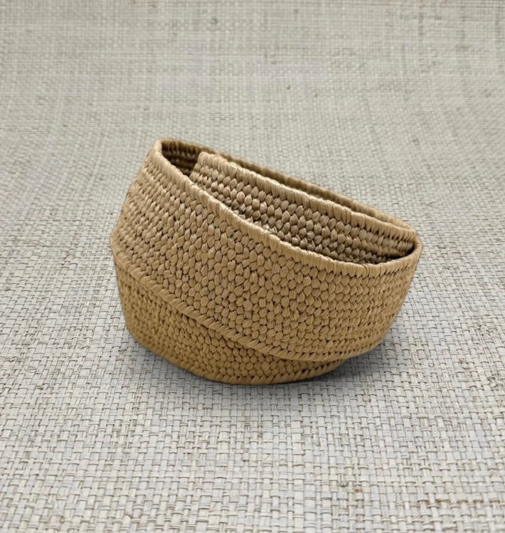 Tan Raffia Stretch Belt