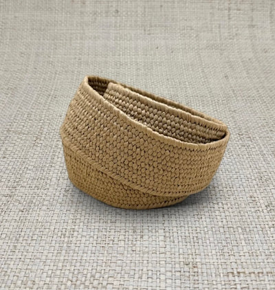 Tan Raffia Stretch Belt