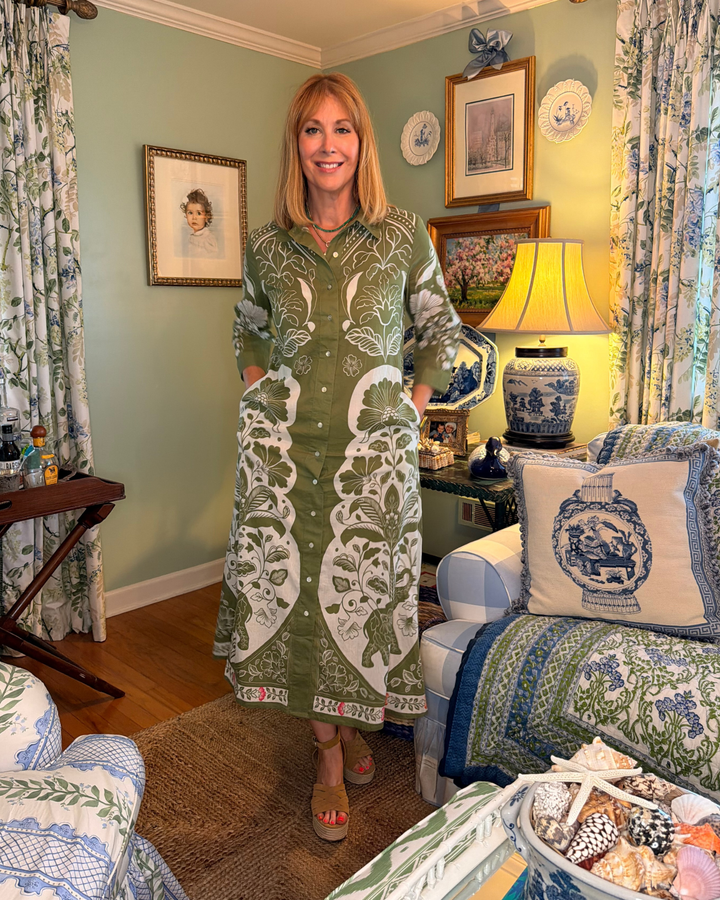 Tory Floral Midi Dress in Green |  Dress - Miss Madigan | Women&