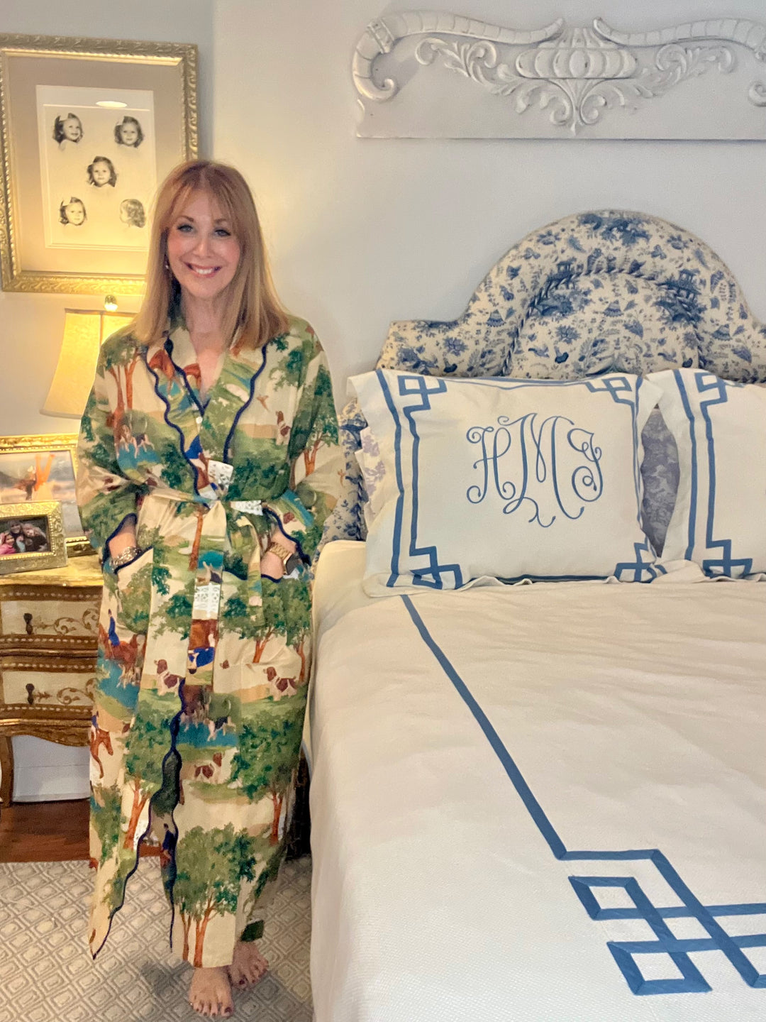 Scalloped Robe in Hunt Club |  Pajamas - Miss Madigan | Women&