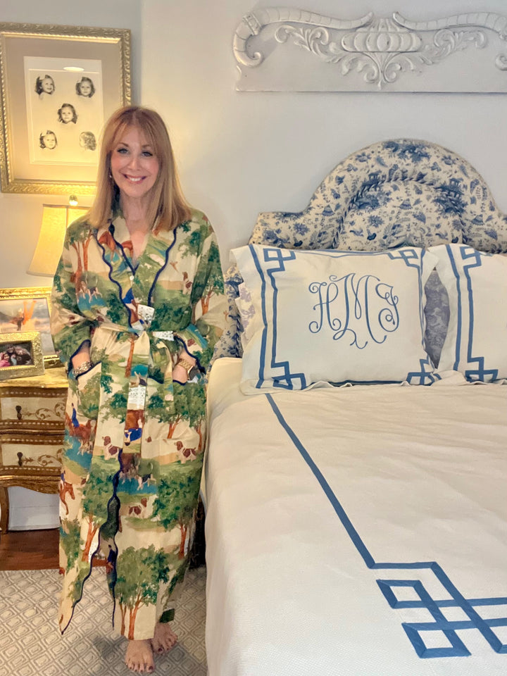 Scalloped Robe in Hunt Club |  Pajamas - Miss Madigan | Women&
