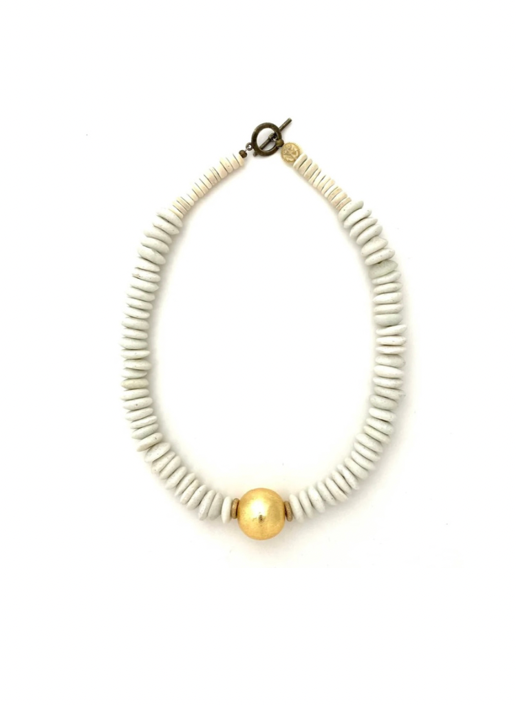 Classic Beaded Necklace in White