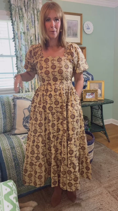 Beverly Floral Maxi in Brown