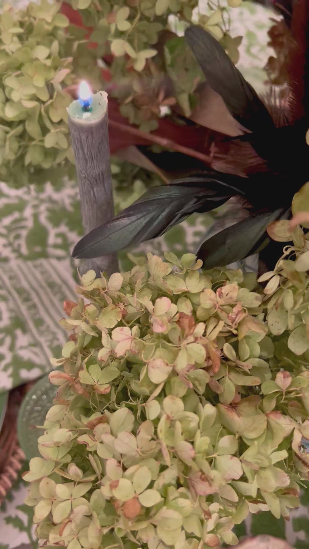 Birds of a Feather Green Bird Block Print Napkin Set